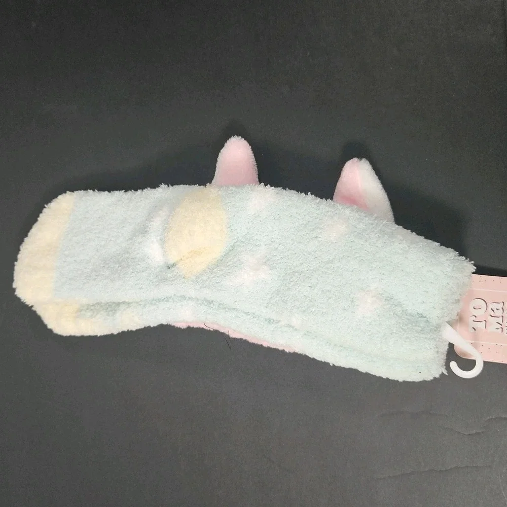 Christmas Gift Plush Head Band & Cozy Socks Girls Pastel Color Size 9-11 /2 Pair